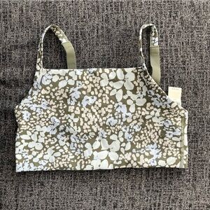 NWT Aerie Olive and White Floral Print Bralette